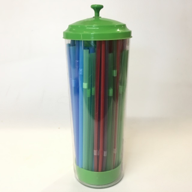 STRAW DISPENSER, Green Plastic